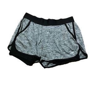 Black Gray AVIA Medium Lined Running Shorts Pockets Jogging Women’s 8-10